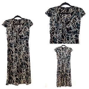 NWT- Max Edition dress.  Black with cream, & blue polka dots.  Size Small